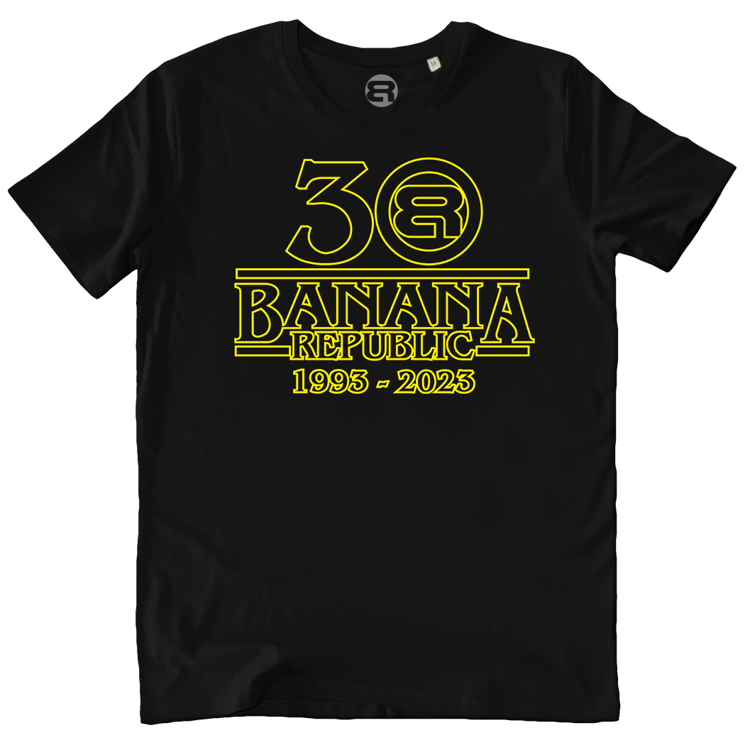 T-SHIRT UNISEX - BANANA STRANGER 30 ANNI black